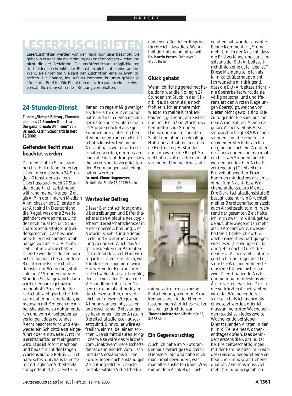 Vorschauseite 1: 24-Stunden-Dienst: Glück gehabt