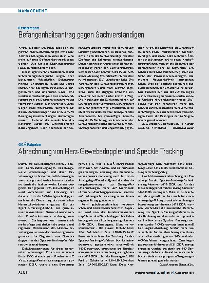 Vorschauseite 1: Rechtsreport: Befangenheitsantrag gegen Sachverständigen