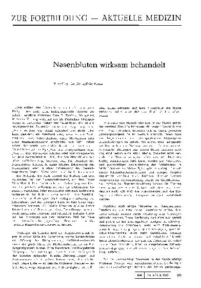 Vorschauseite 1: Nasenbluten wirksam behandelt