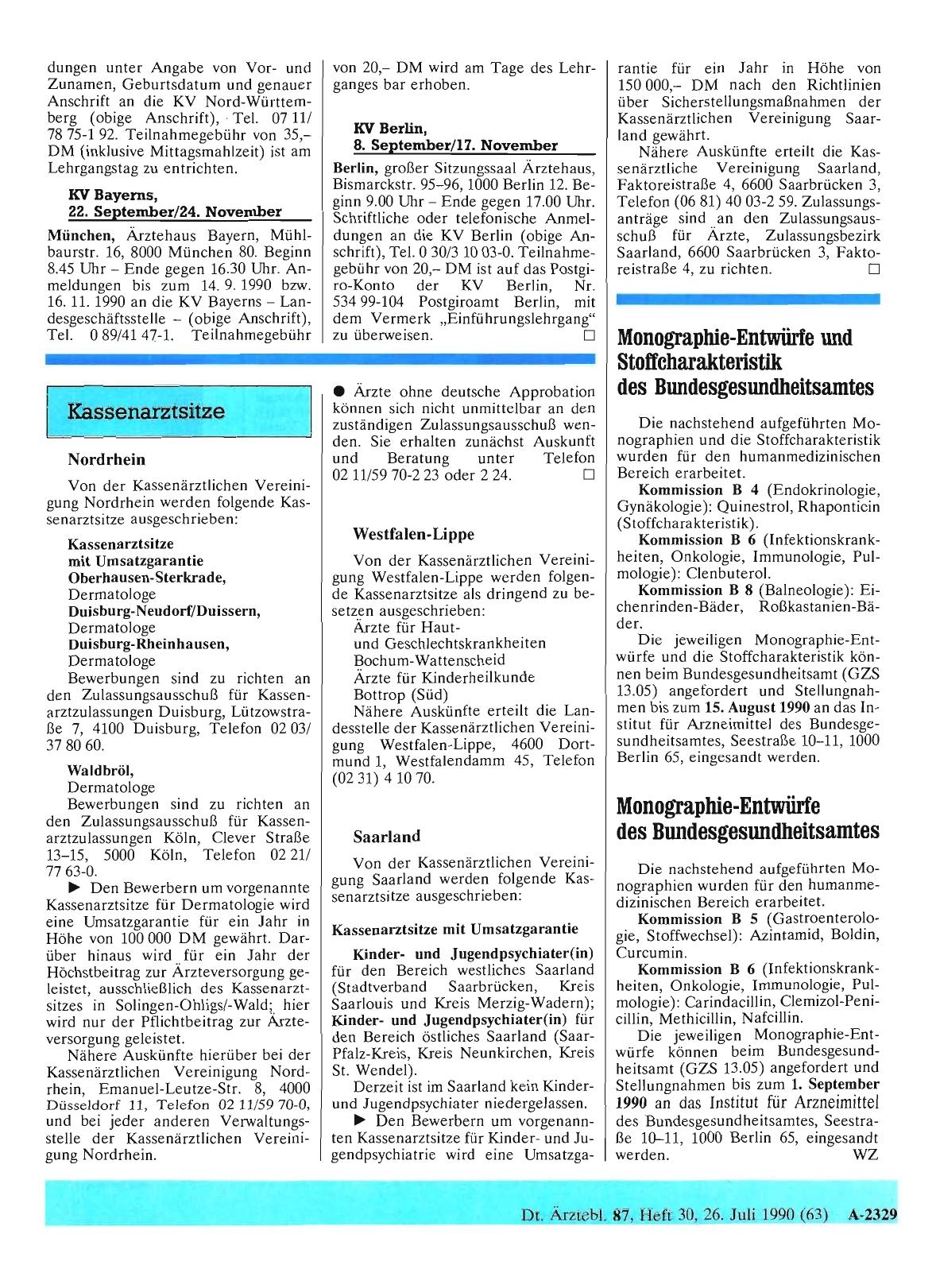 Vorschauseite 1: Kassenarztsitze