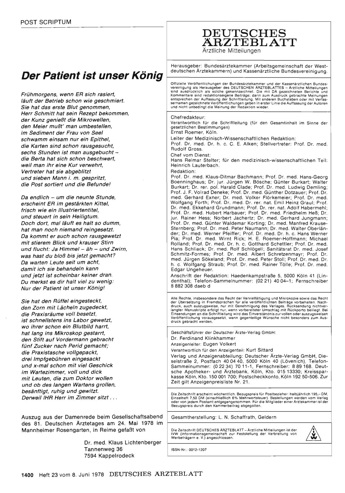 Vorschauseite 1: Der Patient ist unser König