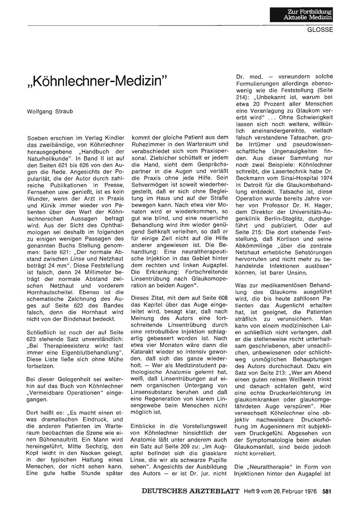 Vorschauseite 1: „Köhnlechner-Medizin”