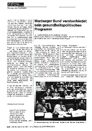 Vorschauseite 1: Marburger Bund verabschiedet sein gesundheitspolitisches Programm (Teil 1)