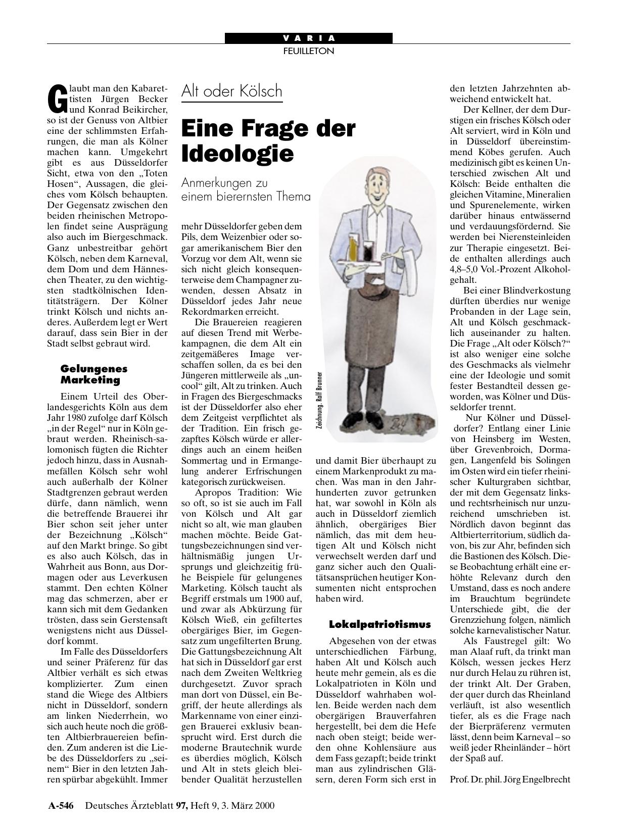Vorschauseite 1: Alt oder Kölsch: Eine Frage der Ideologie