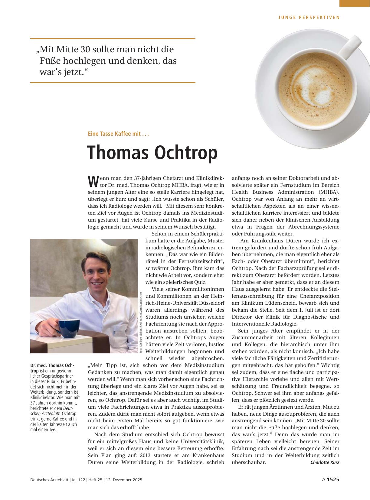 Vorschauseite 1: Eine Tasse Kaffee mit. .. Thomas Ochtrop