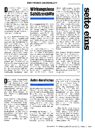 Vorschauseite 1: Wirkungslose Schützenhilfe
