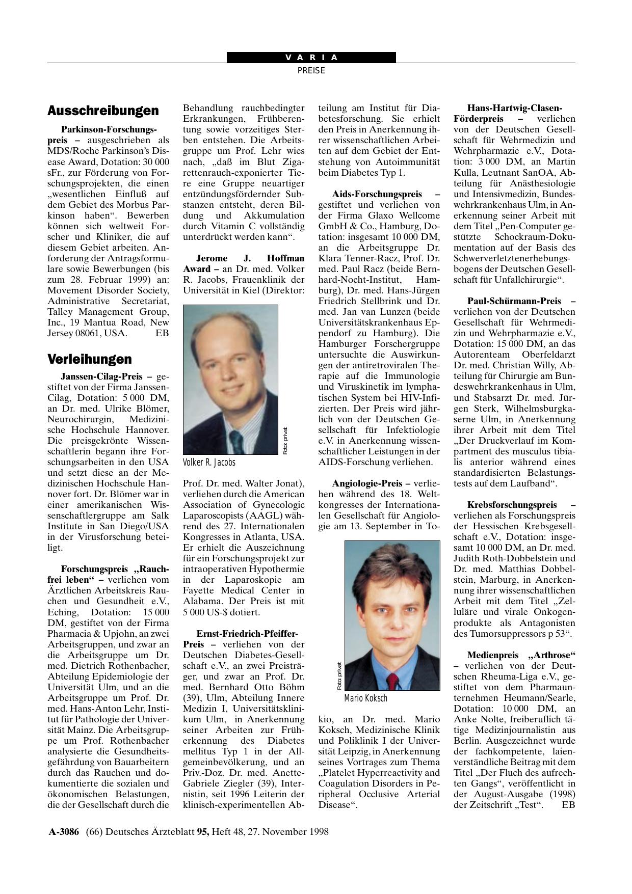 Vorschauseite 1: Ausschreibungen