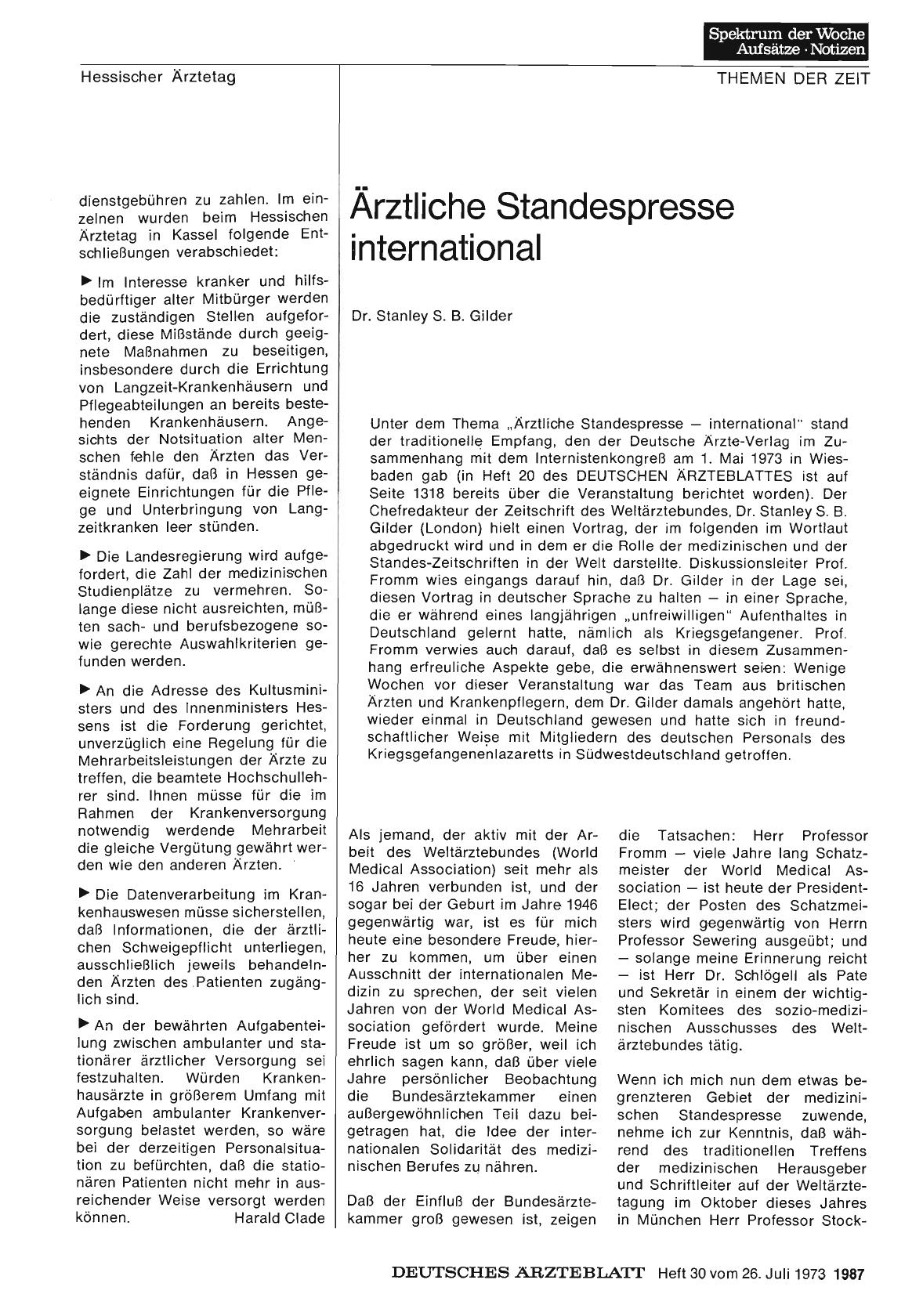 Vorschauseite 1: Ärztliche Standespresse international