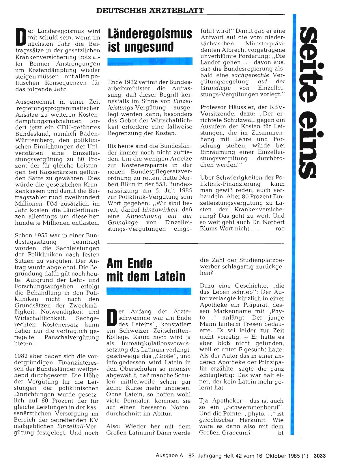 Vorschauseite 1: Länderegoismus ist ungesund