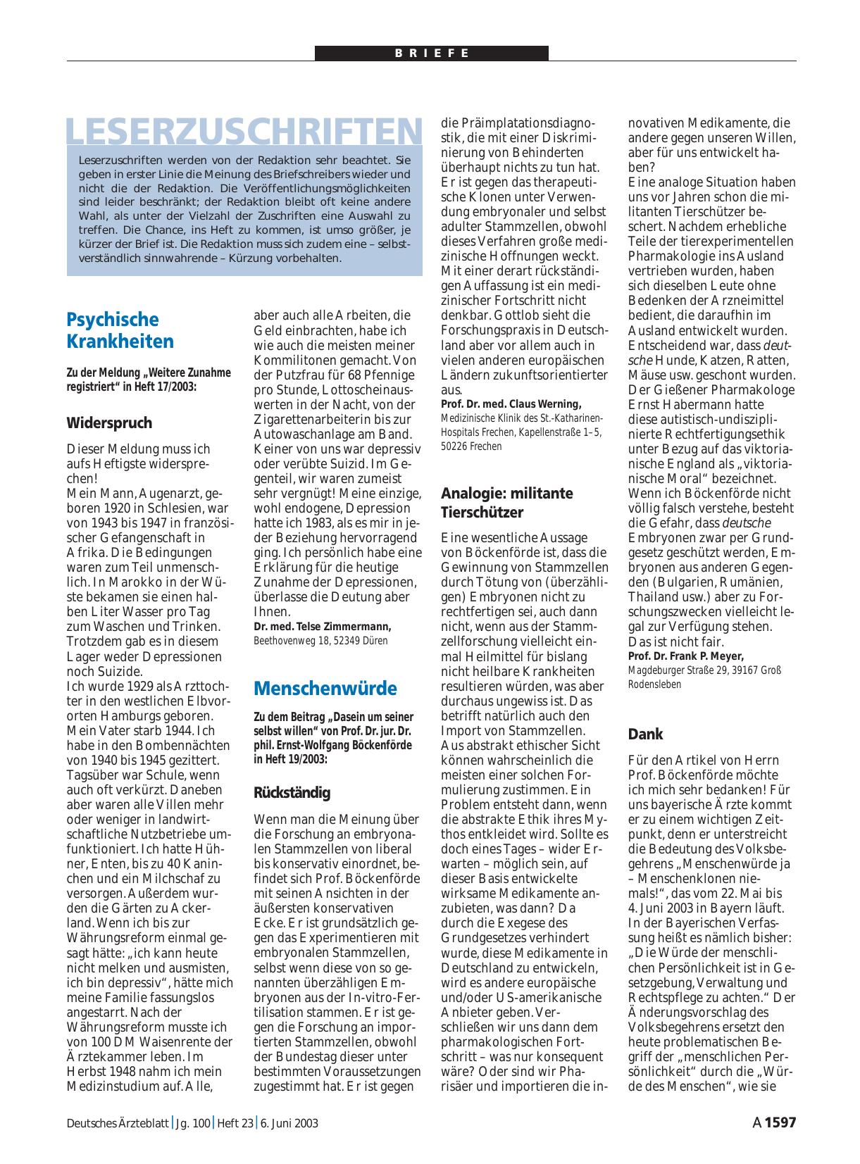 Vorschauseite 1: Menschenwürde: Analogie - militante Tierschützer