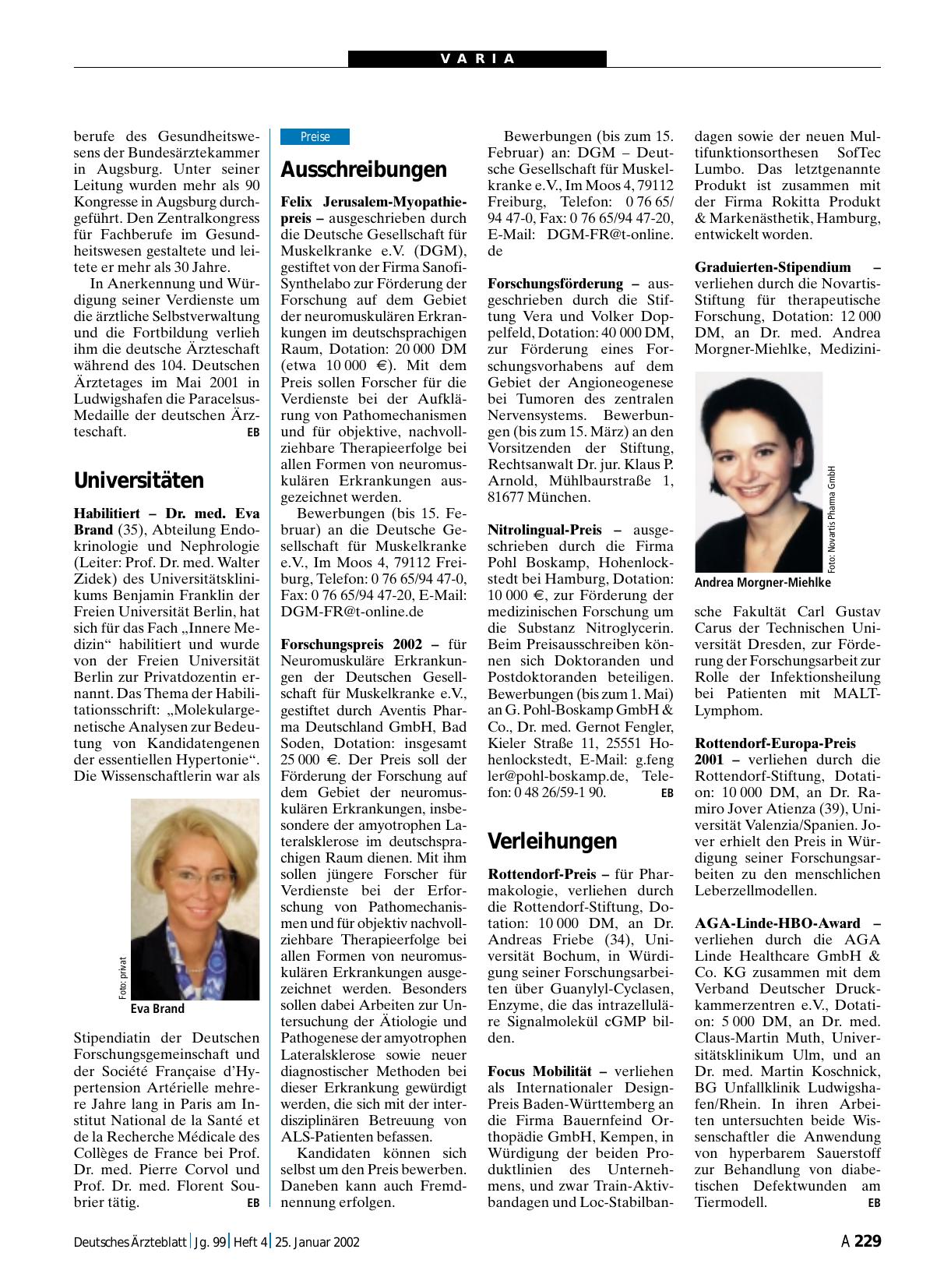 Vorschauseite 1: Ausschreibungen