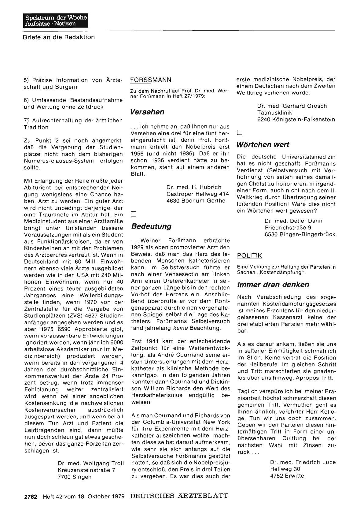 Vorschauseite 1: FORSSMANN: Wörtchen wert