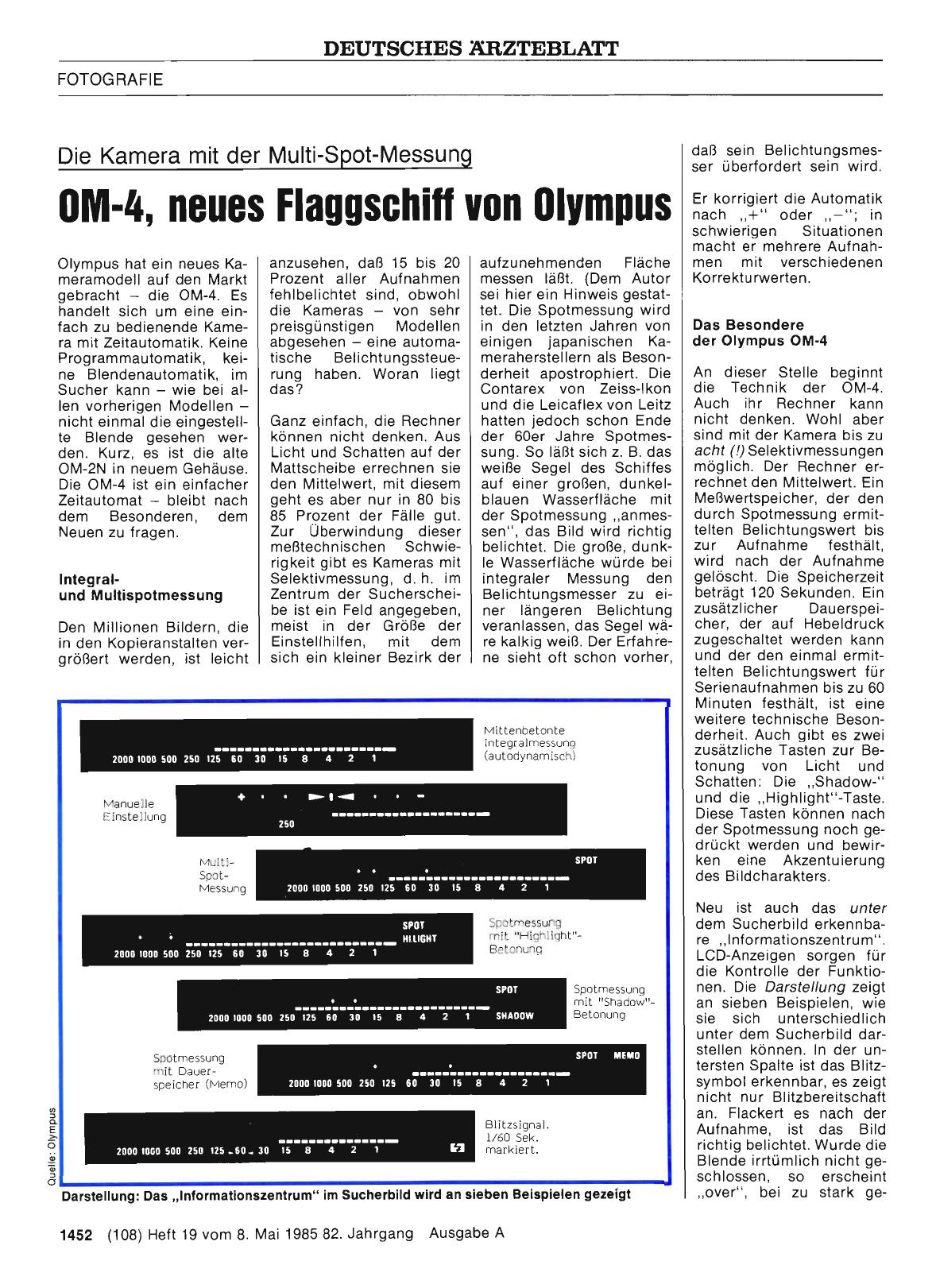 Vorschauseite 1: Die Kamera mit der Multi-Spot-Messung 0M-4, neues Flaggschiff von Olympus