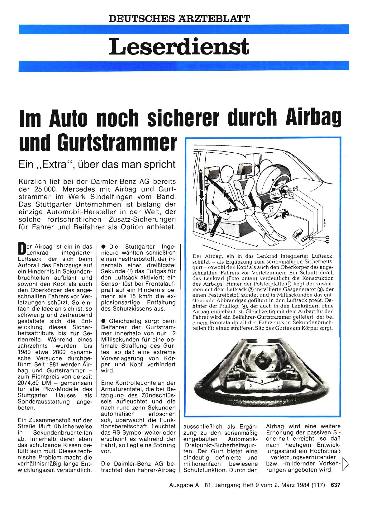 Vorschauseite 1: Im Auto noch sicherer durch Airbag und Gurtstrammer