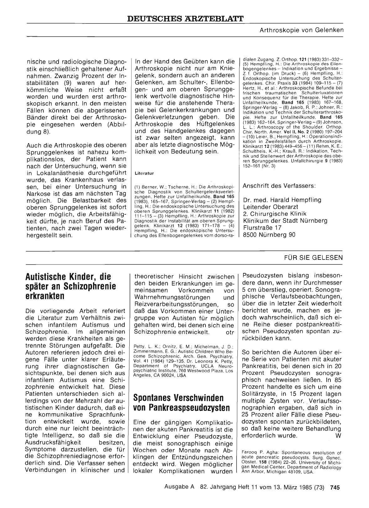 Vorschauseite 1: Spontanes Verschwinden von Pankreaspseudozysten