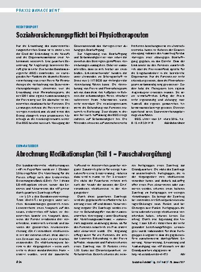 Vorschauseite 1: EBM-Ratgeber: Abrechnung Medikationsplan (Teil 1 – Pauschalvergütung)