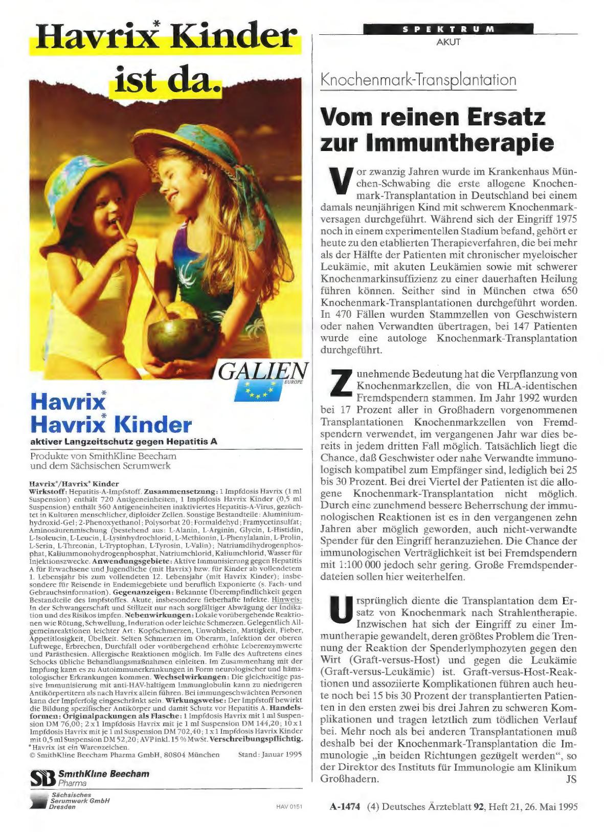 Vorschauseite 1: Knochenmark-Transplantation: Vom reinen Ersatz zur Immuntherapie