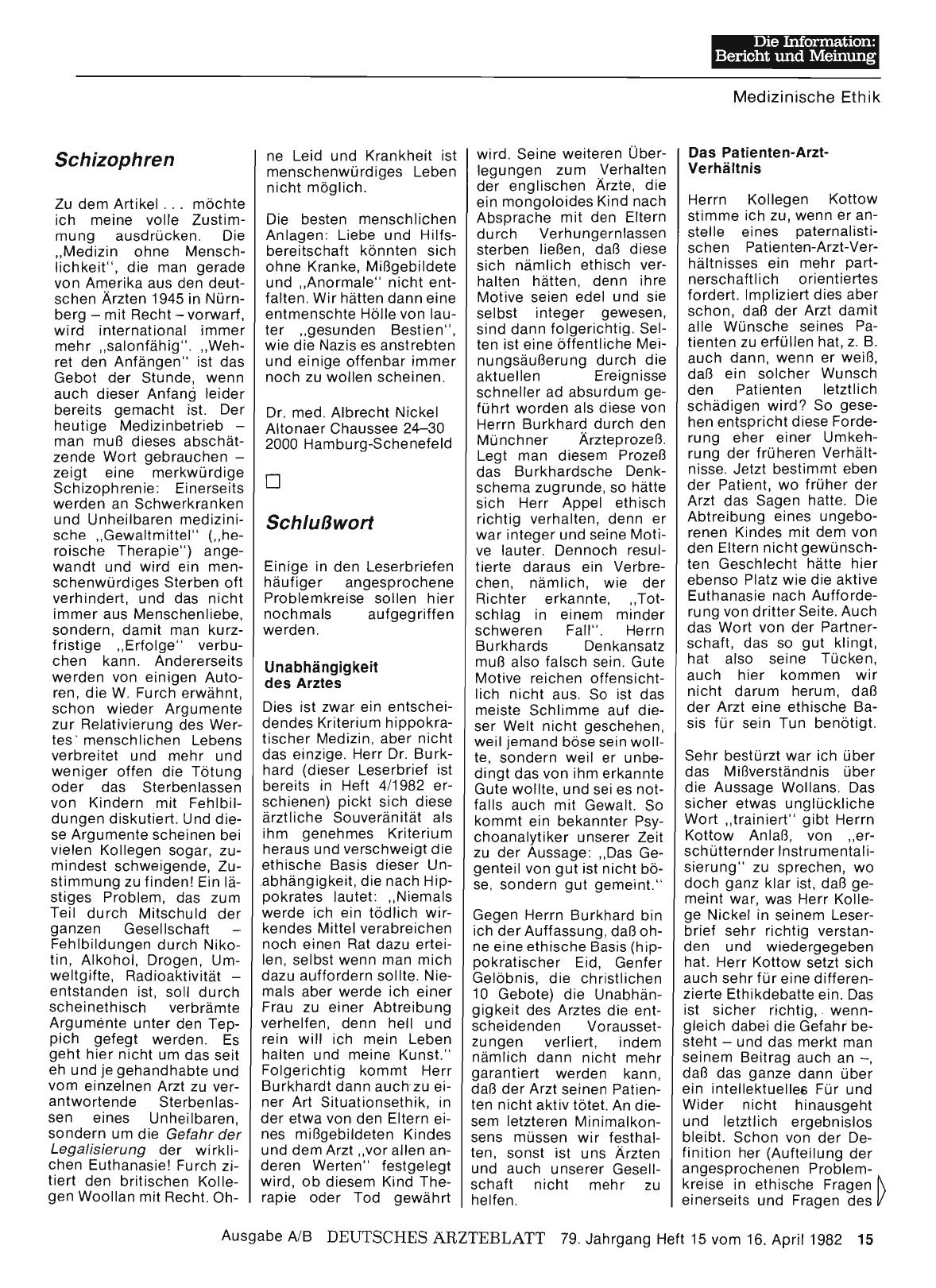 Vorschauseite 1: ETHIK: Schizophren
