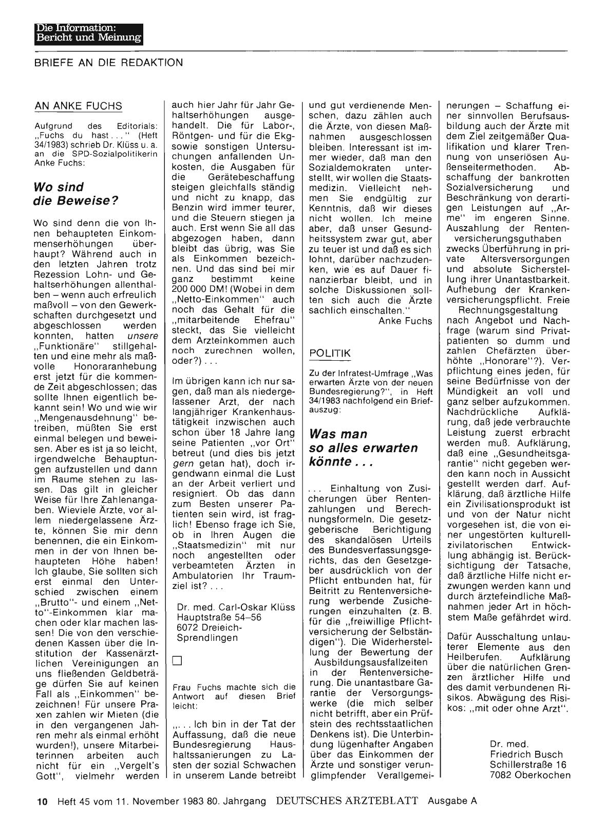 Vorschauseite 1: AN ANKE FUCHS: Wo sind die Beweise?