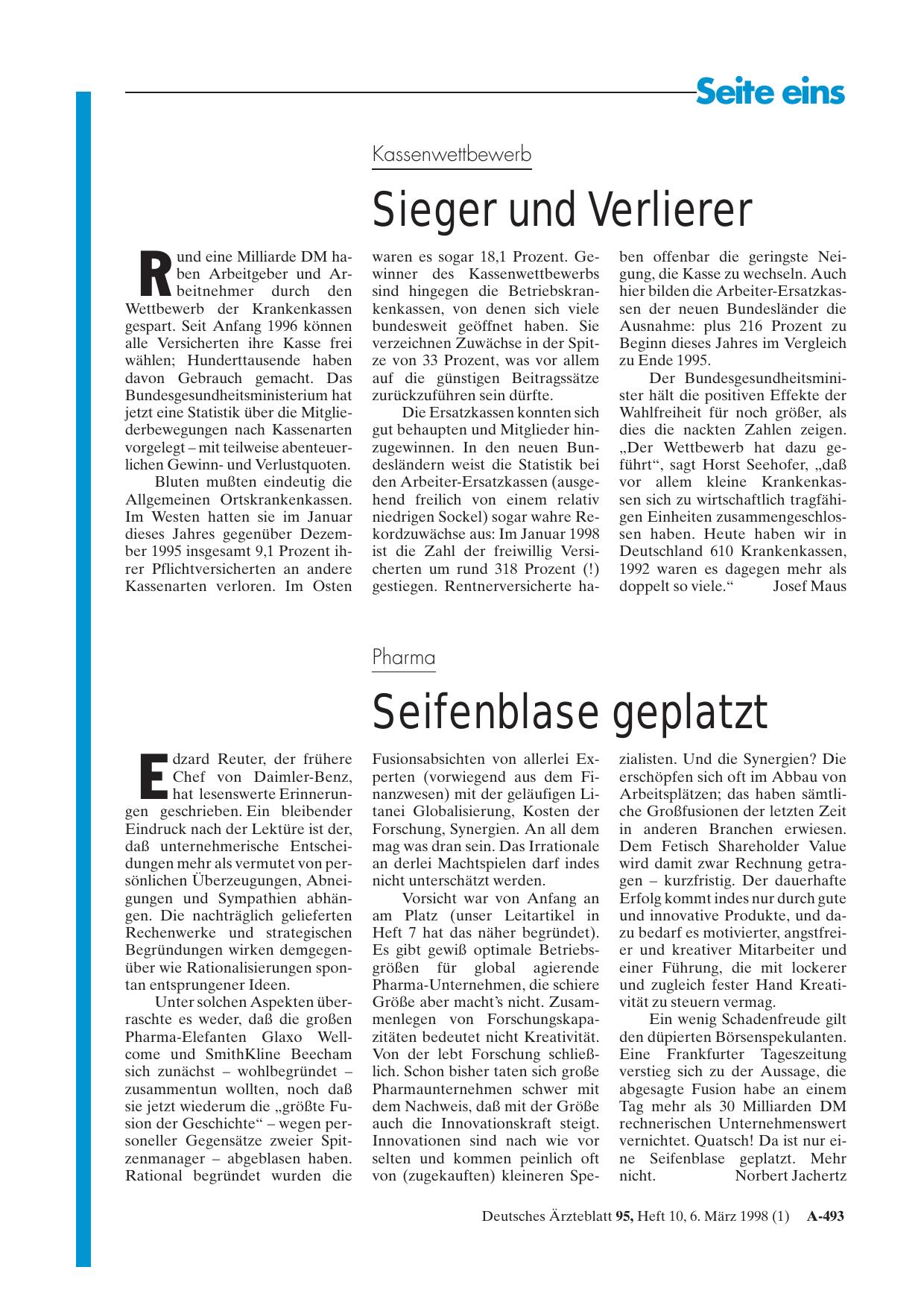 Vorschauseite 1: Pharma: Seifenblase geplatzt