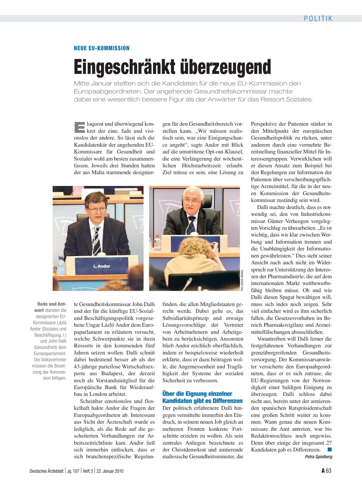 Vorschauseite 1: Neue EU-Kommission: Eingeschränkt überzeugend