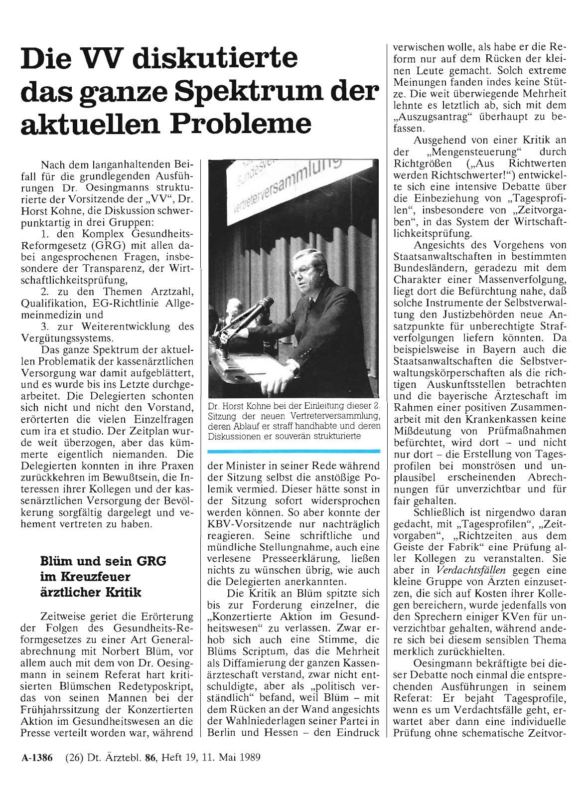 Vorschauseite 1: Die VV diskutierte das ganze Spektrum der aktuellen Probleme