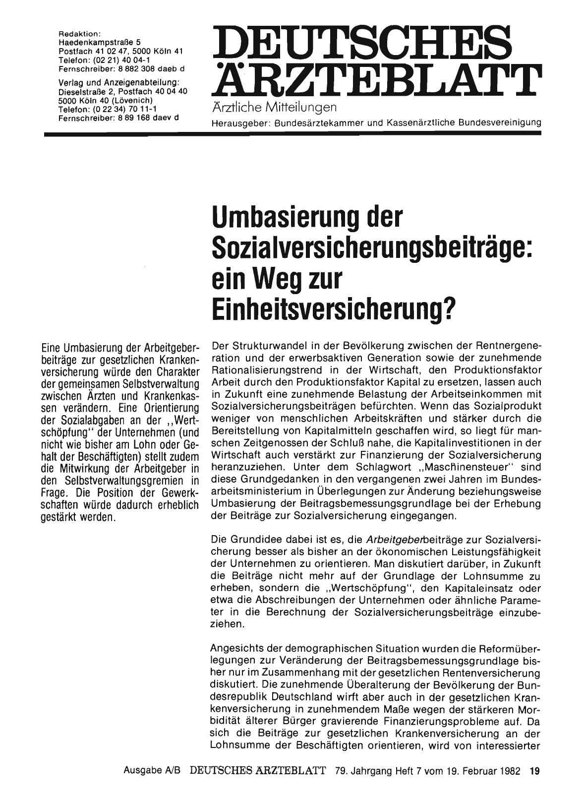Vorschauseite 1: Umbasierung der Sozialversicherungsbeiträge: ein Weg zur Einheitsversicherung?