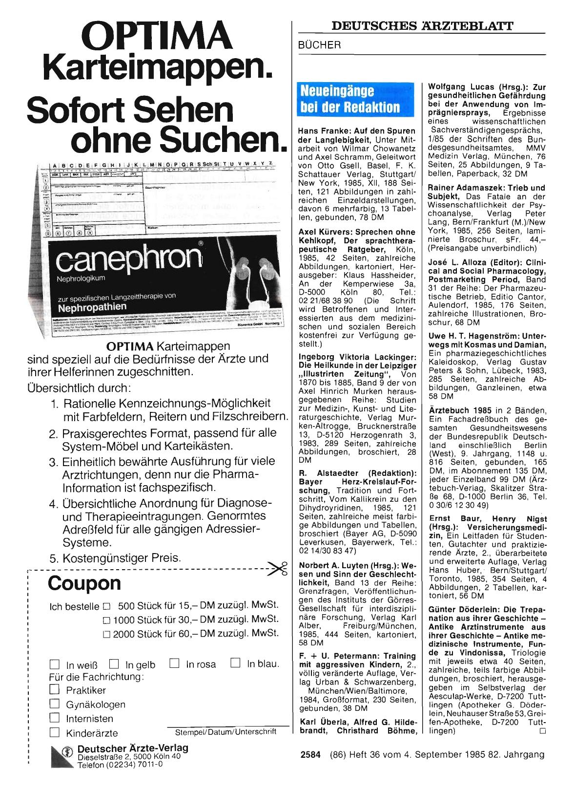 Vorschauseite 1: Neueingänge bei der Redaktion