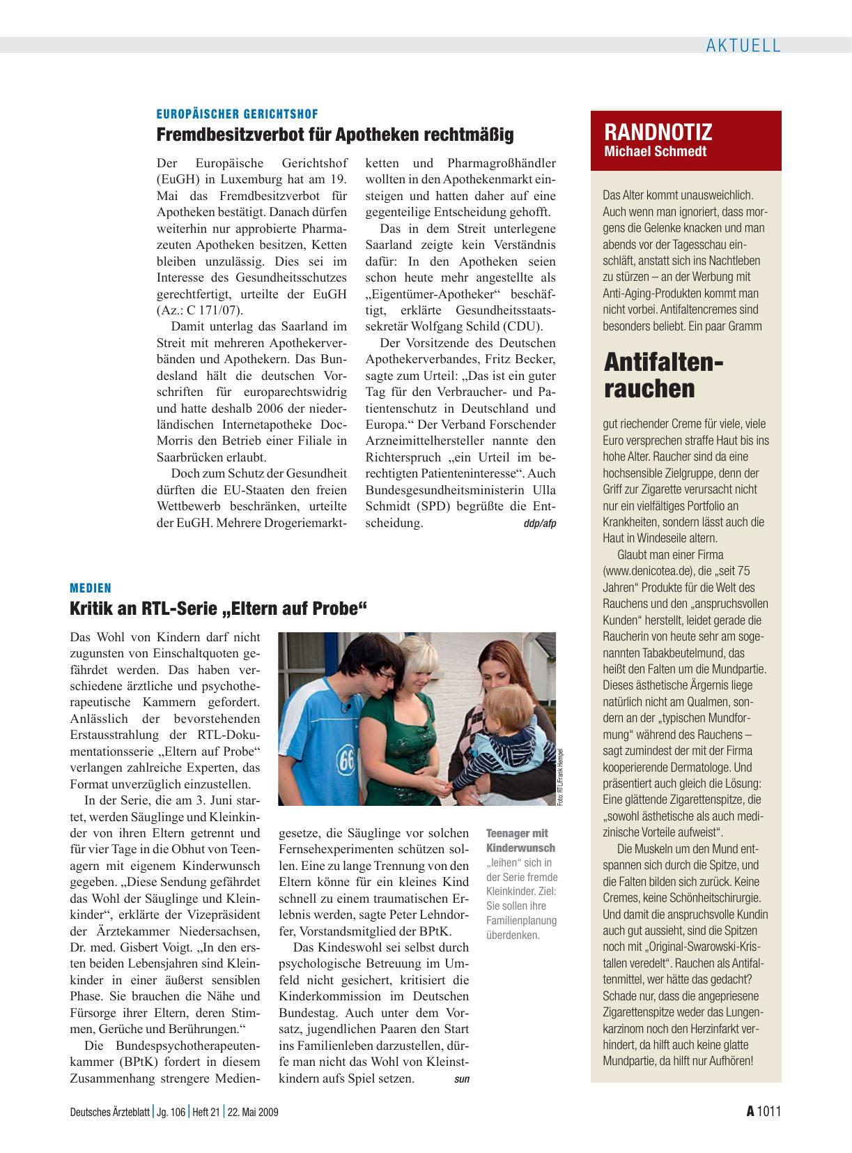 Vorschauseite 1: Randnotiz: Antifaltenrauchen