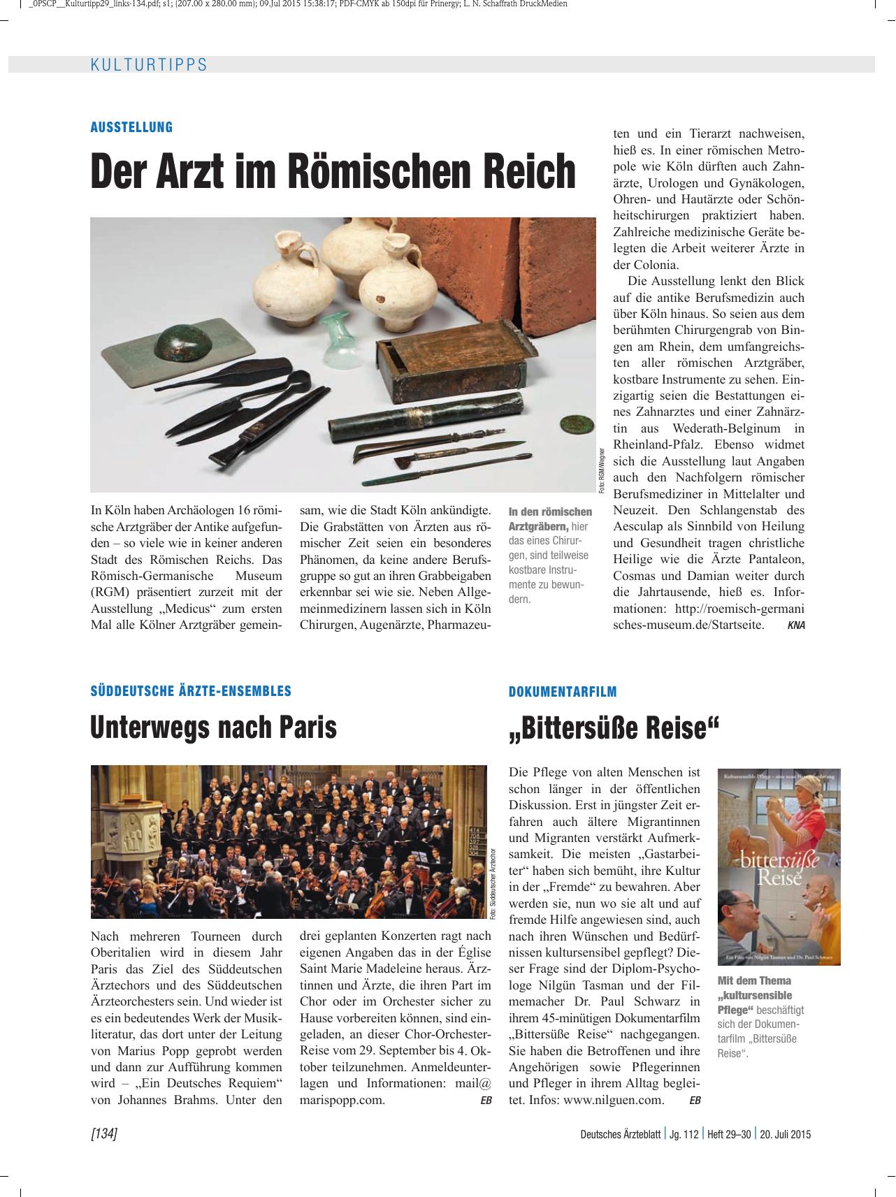 Vorschauseite 1: Dokumentarfilm: „Bittersüße Reise“