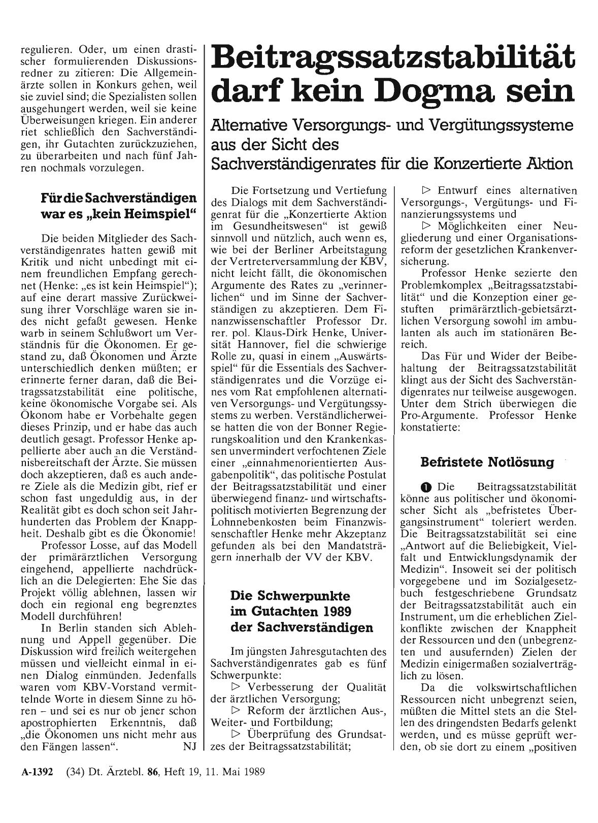 Vorschauseite 1: Beitragssatzstabilität darf kein Dogma sein