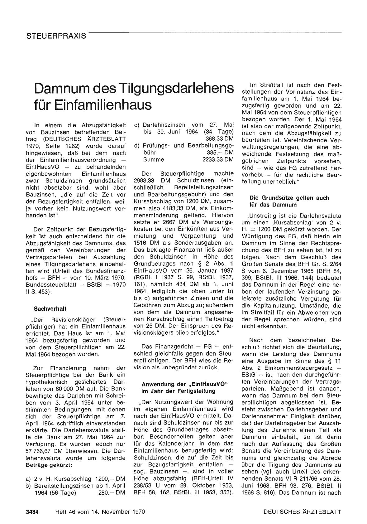 Vorschauseite 1: Damnum des Tilgungsdarlehens für Einfamilienhaus