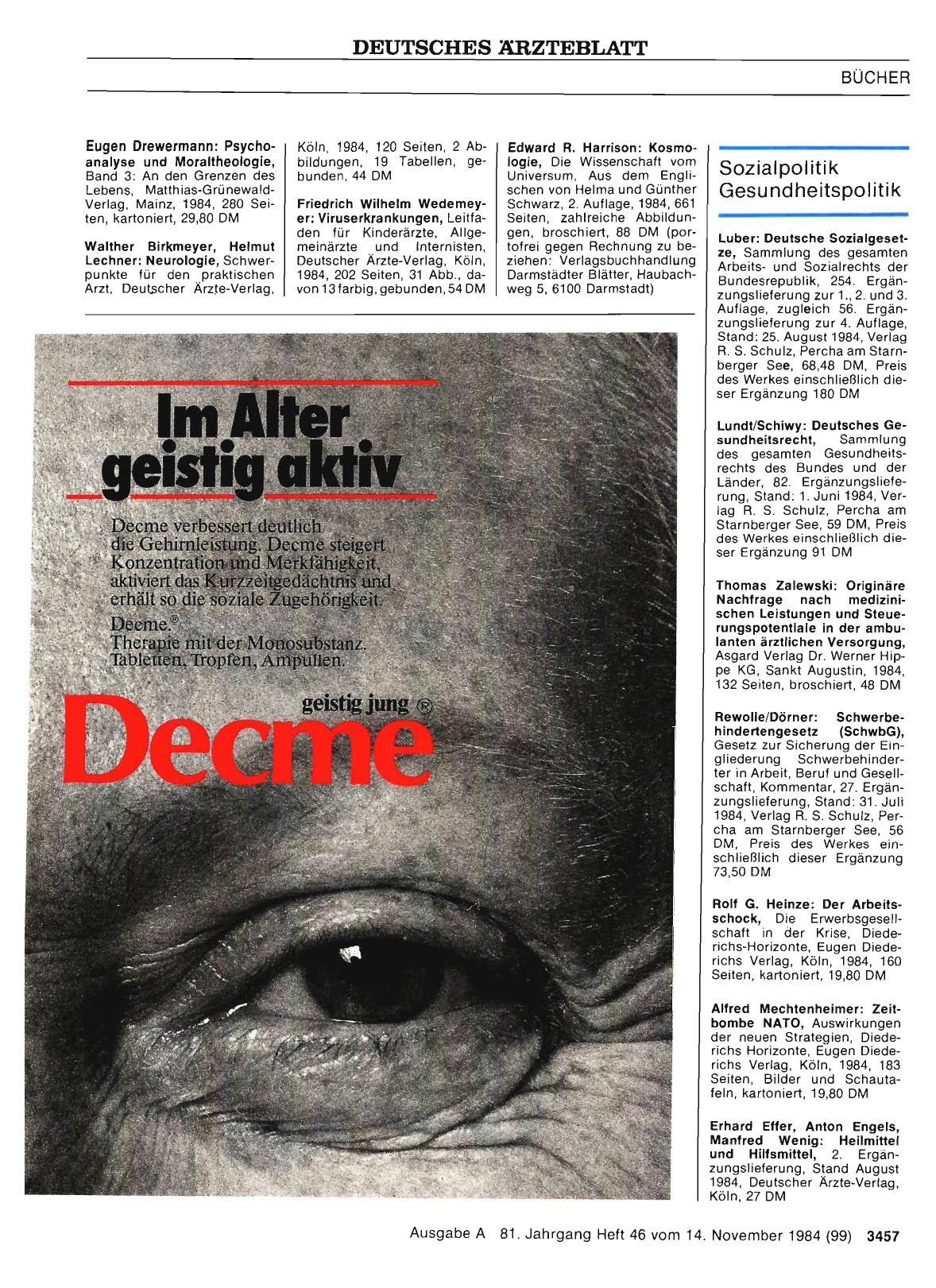 Vorschauseite 1: Neueingänge bei der Redaktion: Sozialpolitik, Gesundheitspolitik