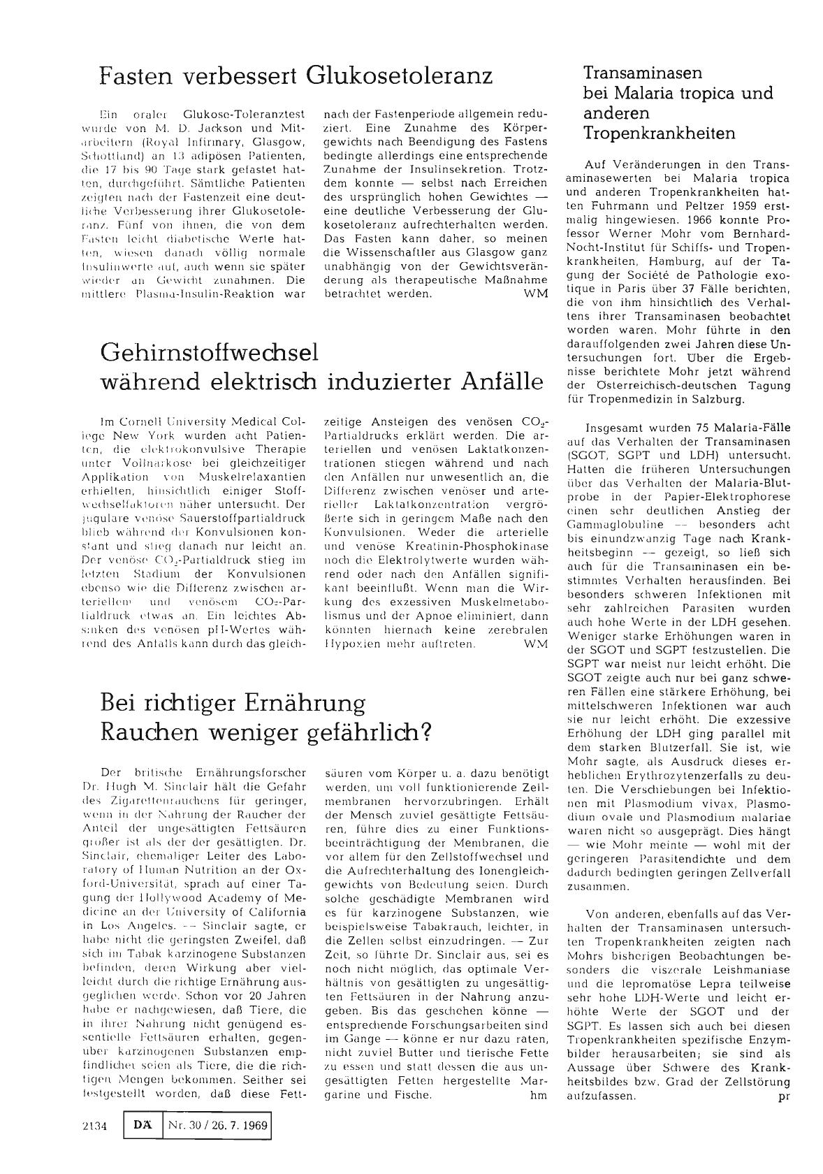 Vorschauseite 1: Transaminasen bei Malaria tropica und anderen Tropenkrankheiten