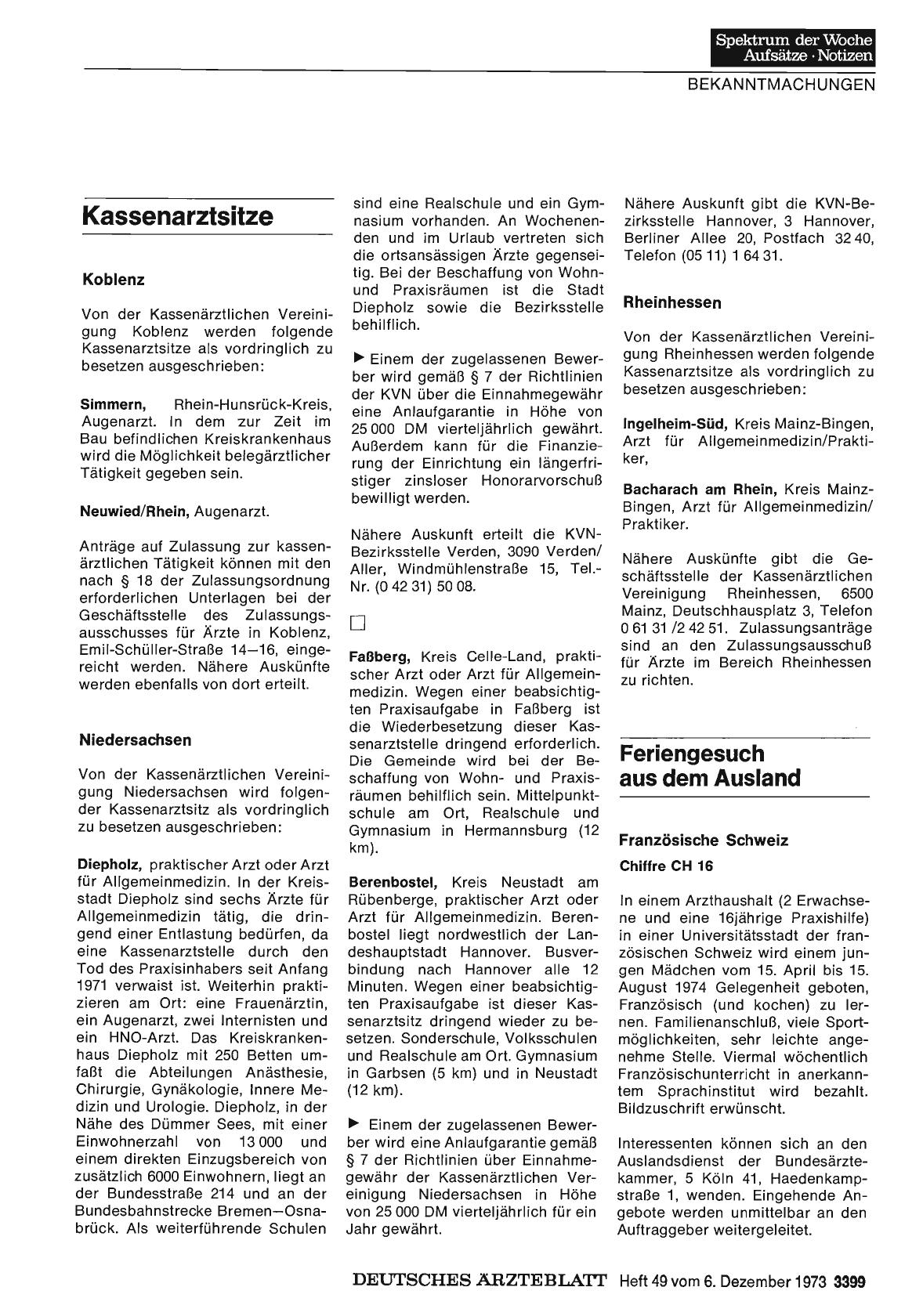 Vorschauseite 1: Feriengesuch aus dem Ausland