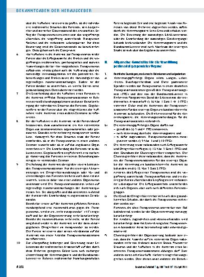 Vorschauseite 2: Richtlinien zur Organtransplantation gem. § 16 Abs. 1 S. 1 Nrn. 2 u. 5 TPG