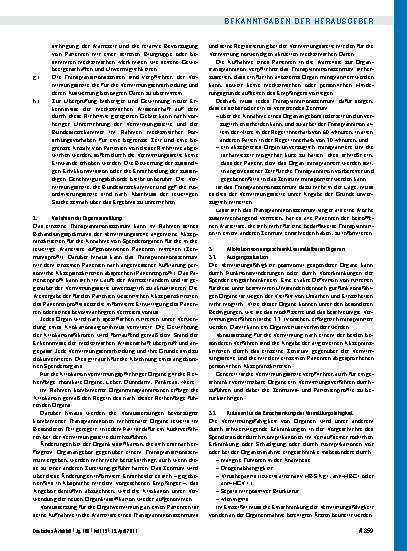 Vorschauseite 3: Richtlinien zur Organtransplantation gem. § 16 Abs. 1 S. 1 Nrn. 2 u. 5 TPG