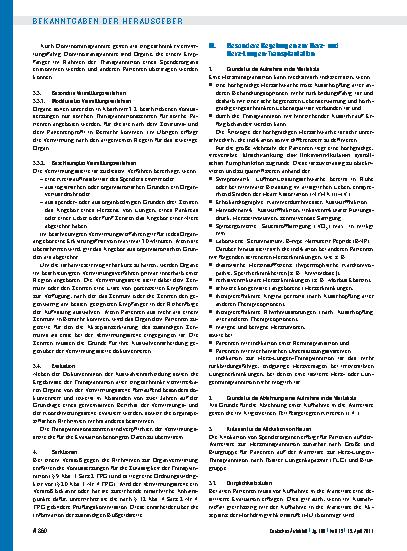 Vorschauseite 4: Richtlinien zur Organtransplantation gem. § 16 Abs. 1 S. 1 Nrn. 2 u. 5 TPG