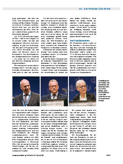 Vorschauseite 3: Wahlen in der Bundesärztekammer: Neue Besetzung des Vorstandes