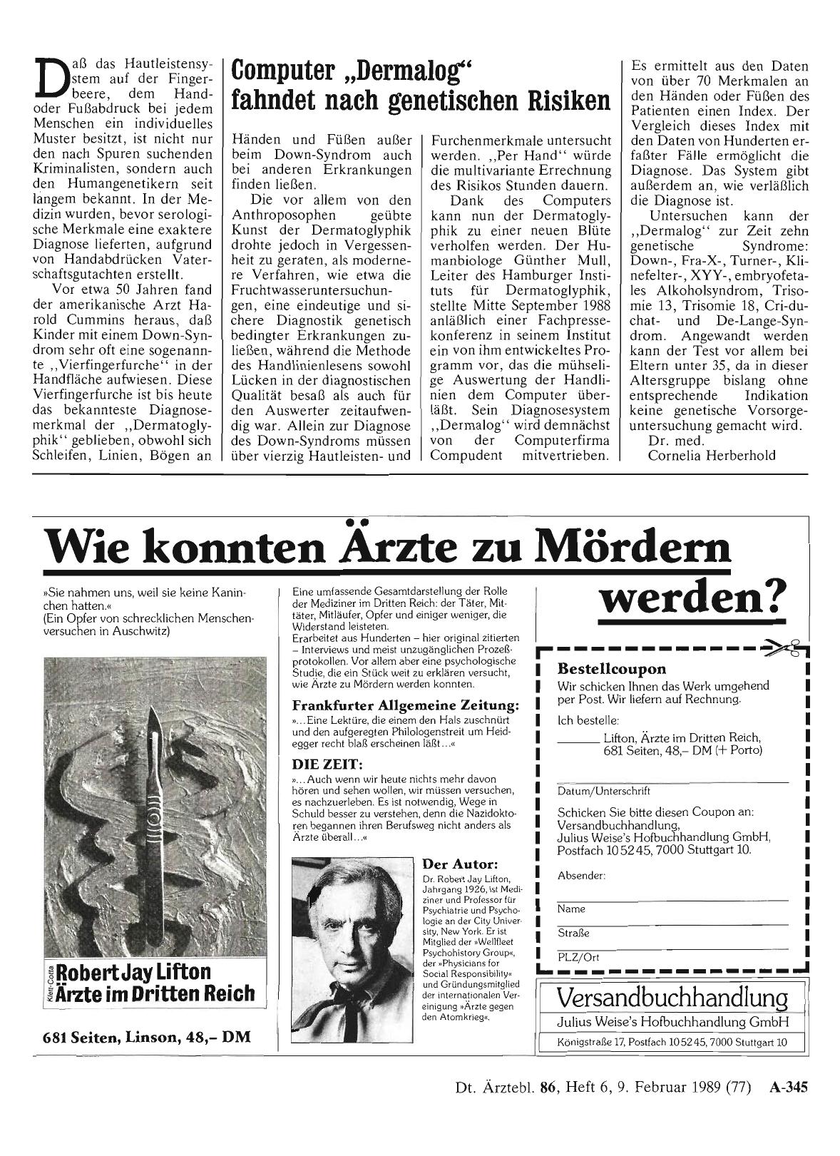 Vorschauseite 1: Computer „Dermalog“ fahndet nach genetischen Risiken