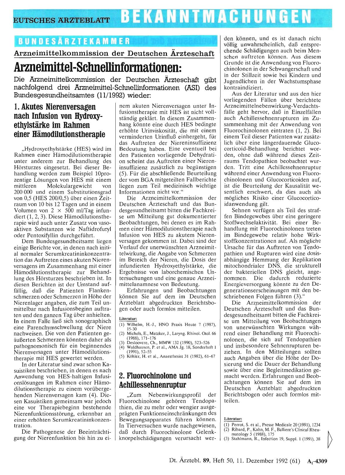 Vorschauseite 1: Arzneimittelkommission der Deutschen Ärzteschaft: Arzneimittel-Schnellinformationen