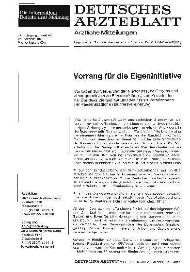 Vorschauseite 1: Vorrang für die Eigeninitiative