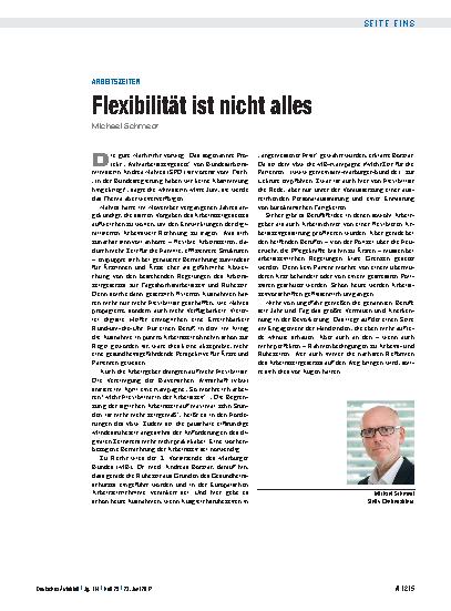 Vorschauseite 1: Arbeitszeiten: Flexibilität ist nicht alles