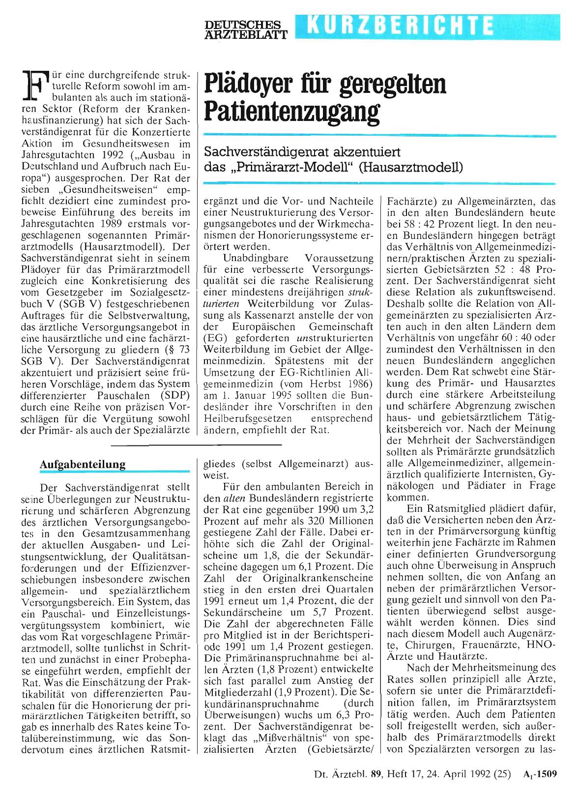 Vorschauseite 1: Plädoyer für geregelten Patientenzugang