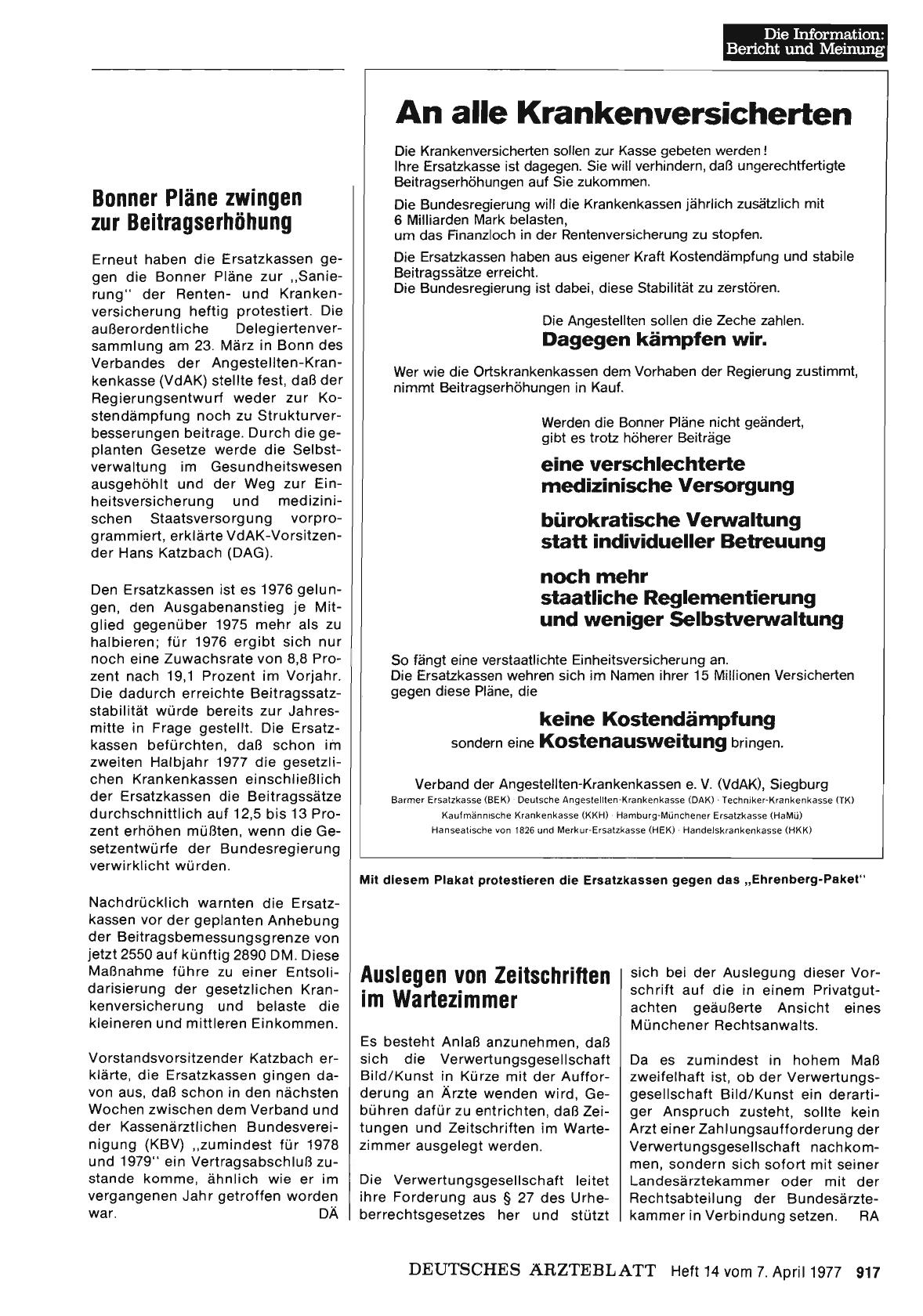 Vorschauseite 1: Bonner Pläne zwingen zur Beitragserhöhung
