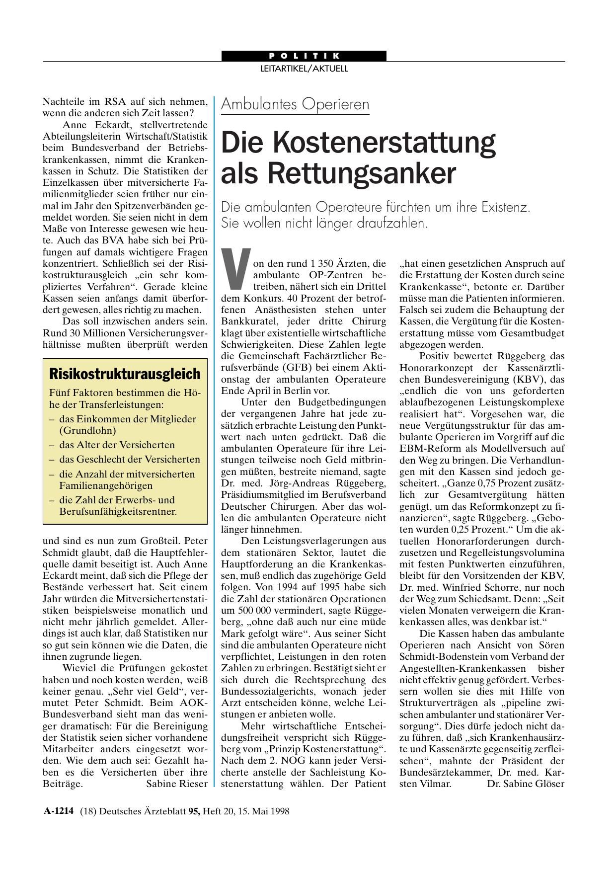 Vorschauseite 1: Ambulantes Operieren: Die Kostenerstattung als Rettungsanker