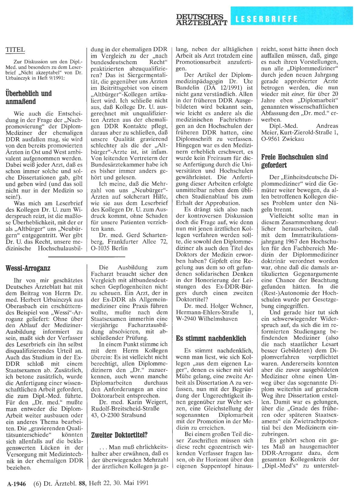Vorschauseite 1: TITEL: Zweiter Doktortitel?