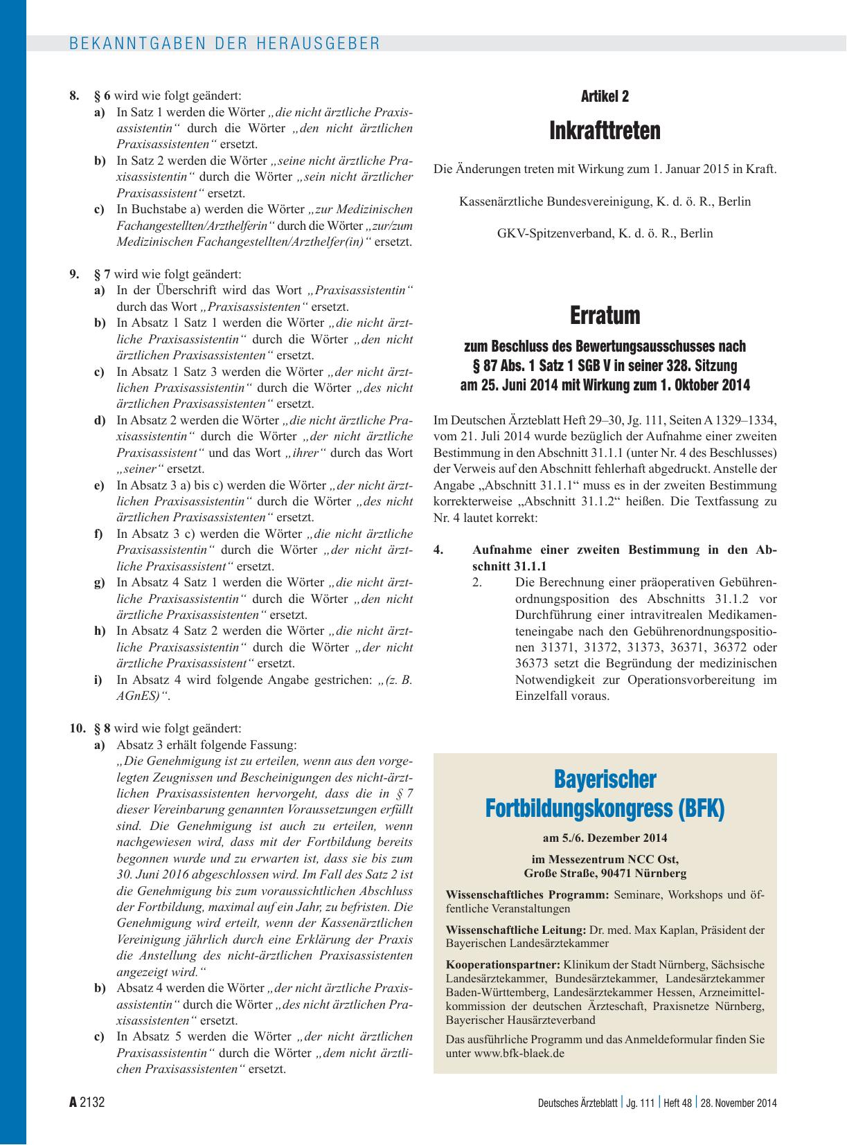 Vorschauseite 1: Bayerischer Fortbildungskongress (BFK)
