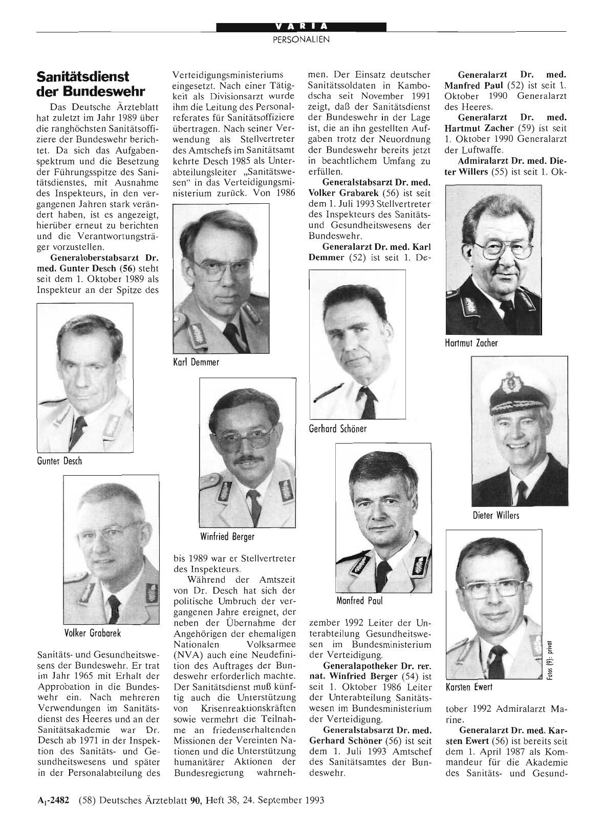 Vorschauseite 1: Sanitätsdienst der Bundeswehr