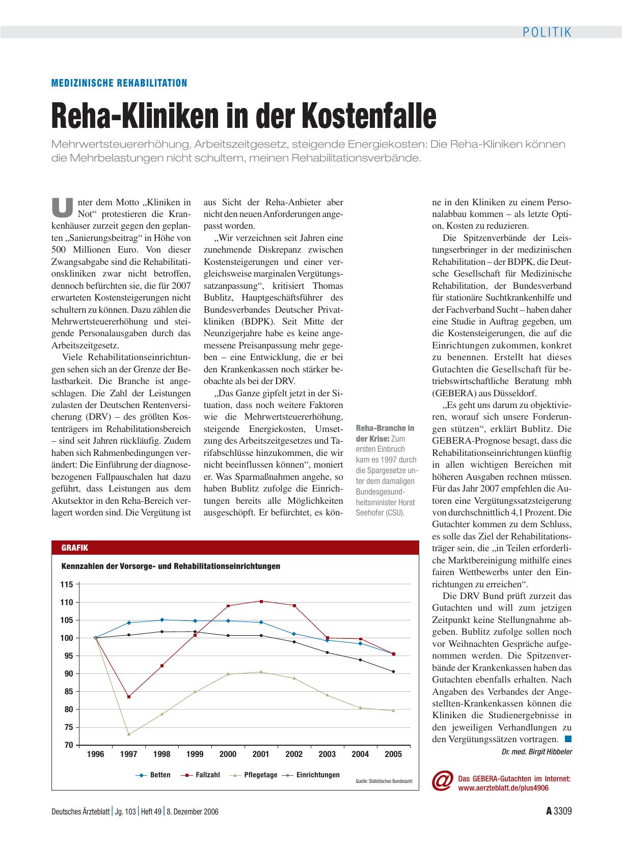 Vorschauseite 1: Medizinische Rehabilitation: Reha-Kliniken in der Kostenfalle